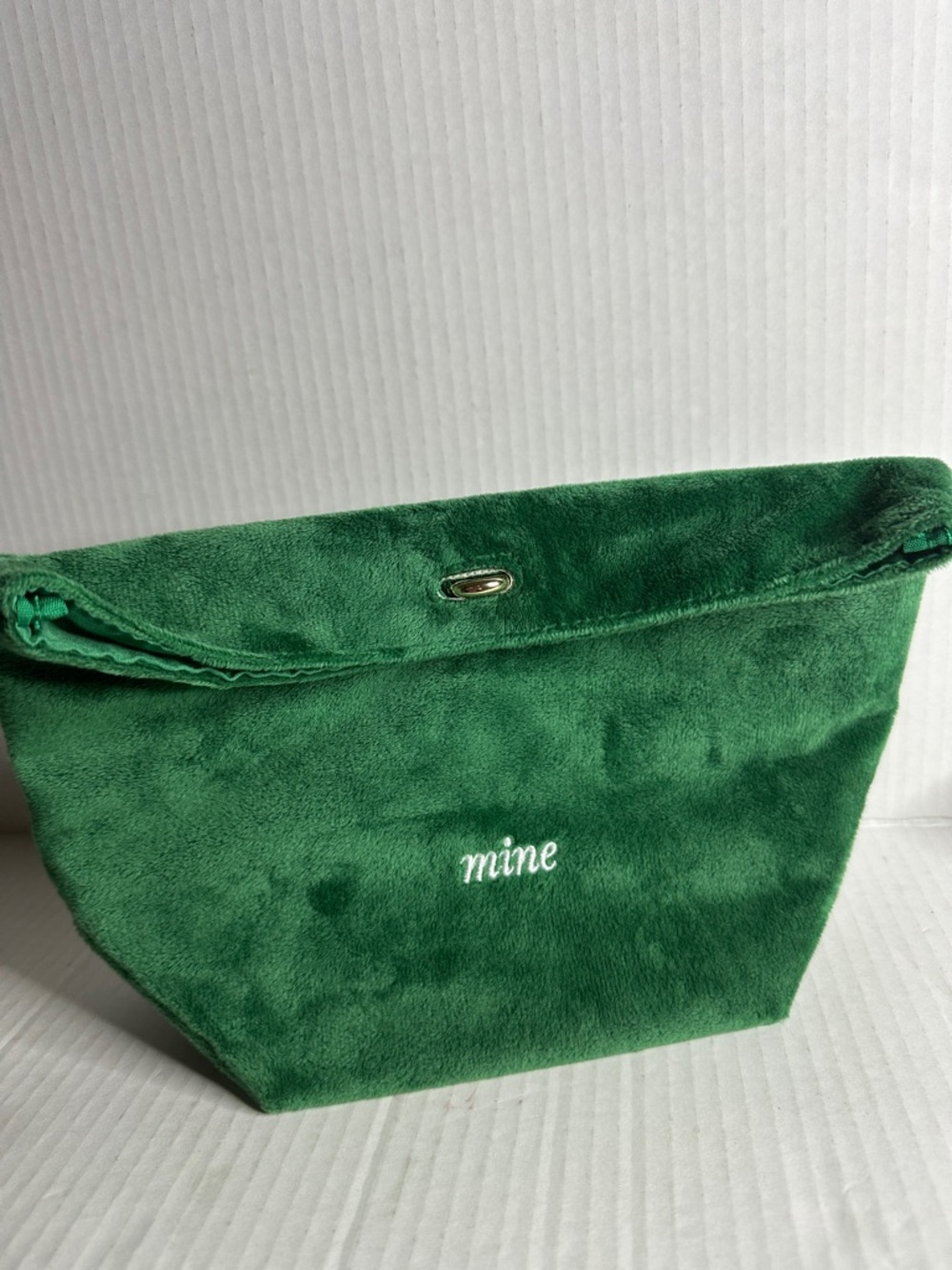 mine Green Velvet Cosmetic Bag